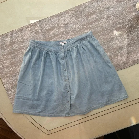 Ardene Light Blue Button-Front Skater Skirt - Picture 2 of 16